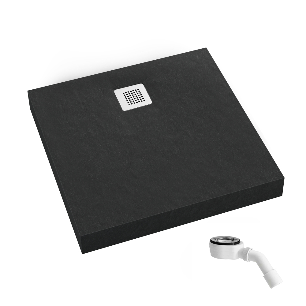 Schedpol New Horizons Black Stone brodzik kwadratowy 100x100 cm czarny 3.3402/C/ST-M2