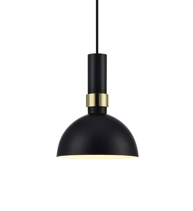 Markslöjd Larry lampa wisząca 1x60W czarny/złoty szczotkowany 106974