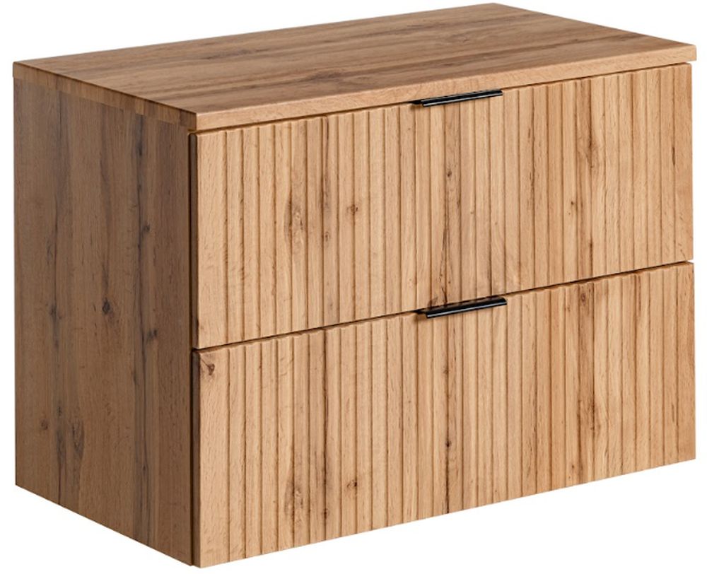 Zestaw Comad Adel Oak szafka 80 cm podumywalkowa wisząca z blatem dąb SET -ADO B 80 CM