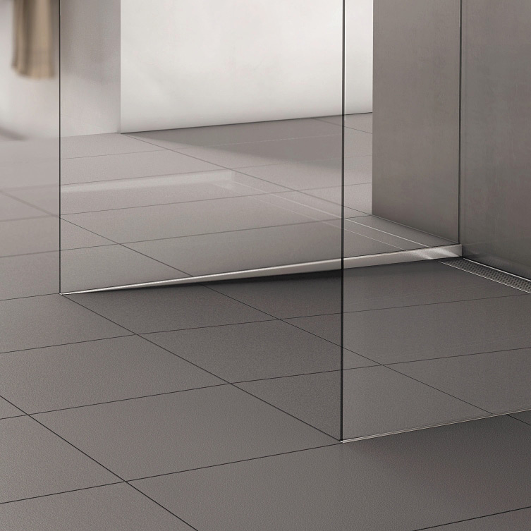 ACO ShowerStep listwa kształtująca spadek 99 cm wys. 1,5-3 cm lewa stal nierdzewna szczotkowana 9010.72.46