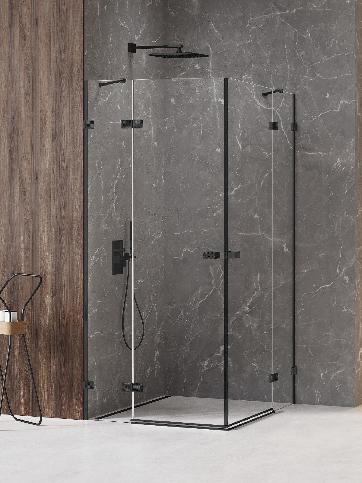 New Trendy Avexa Black XR kabina prysznicowa 100x80 cm prostokątna czarny mat/szkło przezroczyste EXK-6911