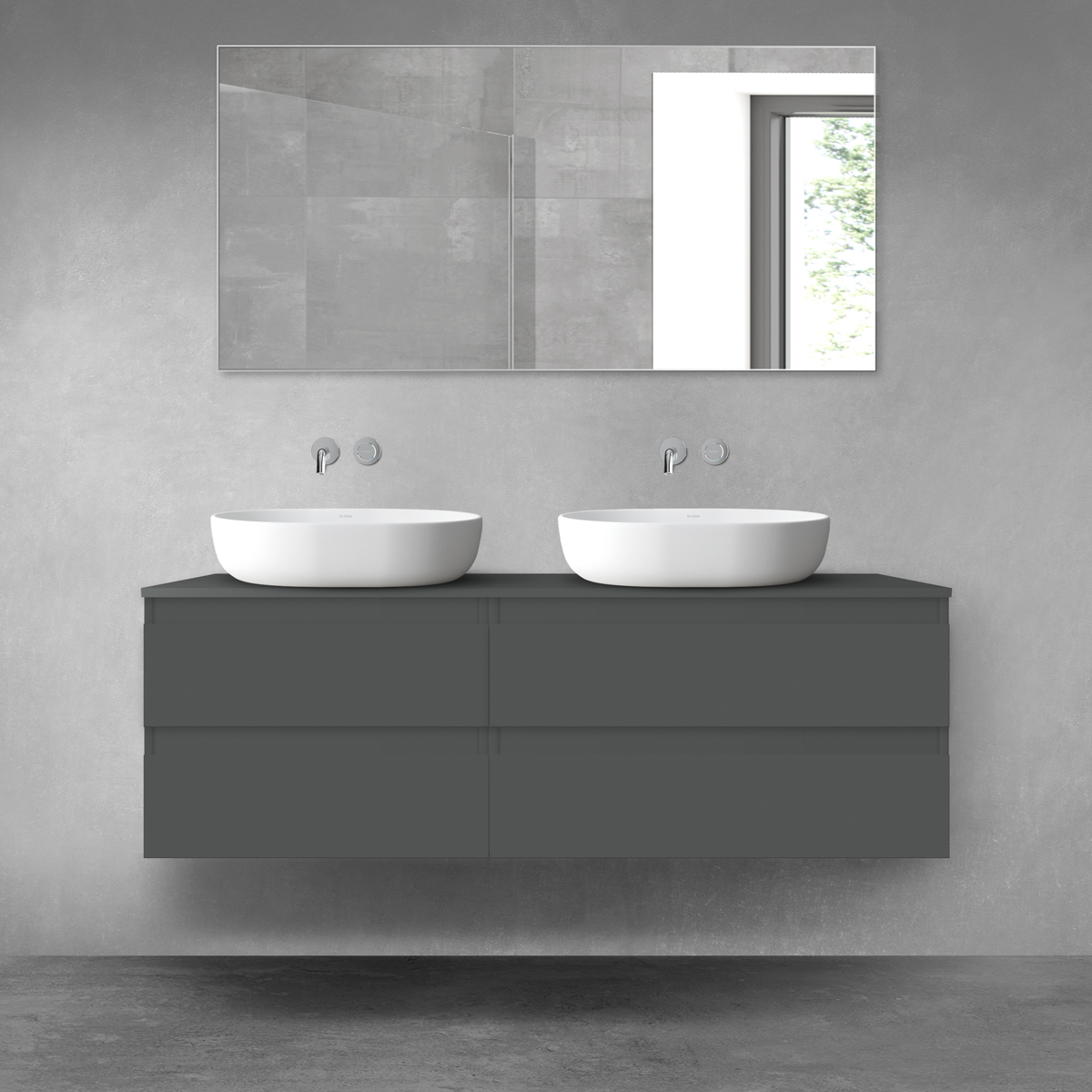 Oltens Vernal zestaw mebli łazienkowych 140 cm z blatem grafit mat 68257400 - Wysyłka w 24h