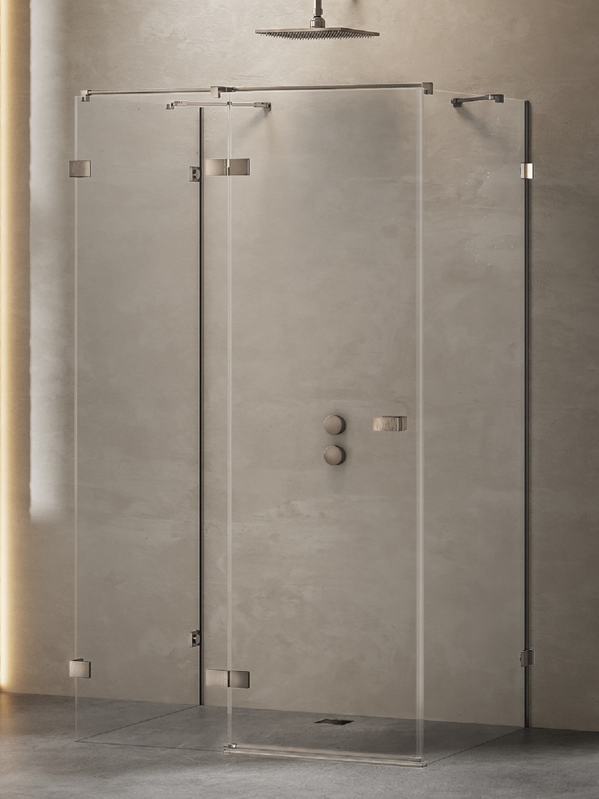 New Trendy Avexa kabina prysznicowa 90x100 cm prostokątna lewa gunmetal szczotkowany/szkło przezroczyste EXK-3412