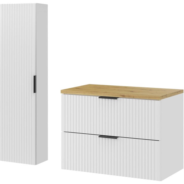 COMAD Zestaw mebli ADEL WHITE szafka z blatem ARTISAN 80 cm, słupek 3