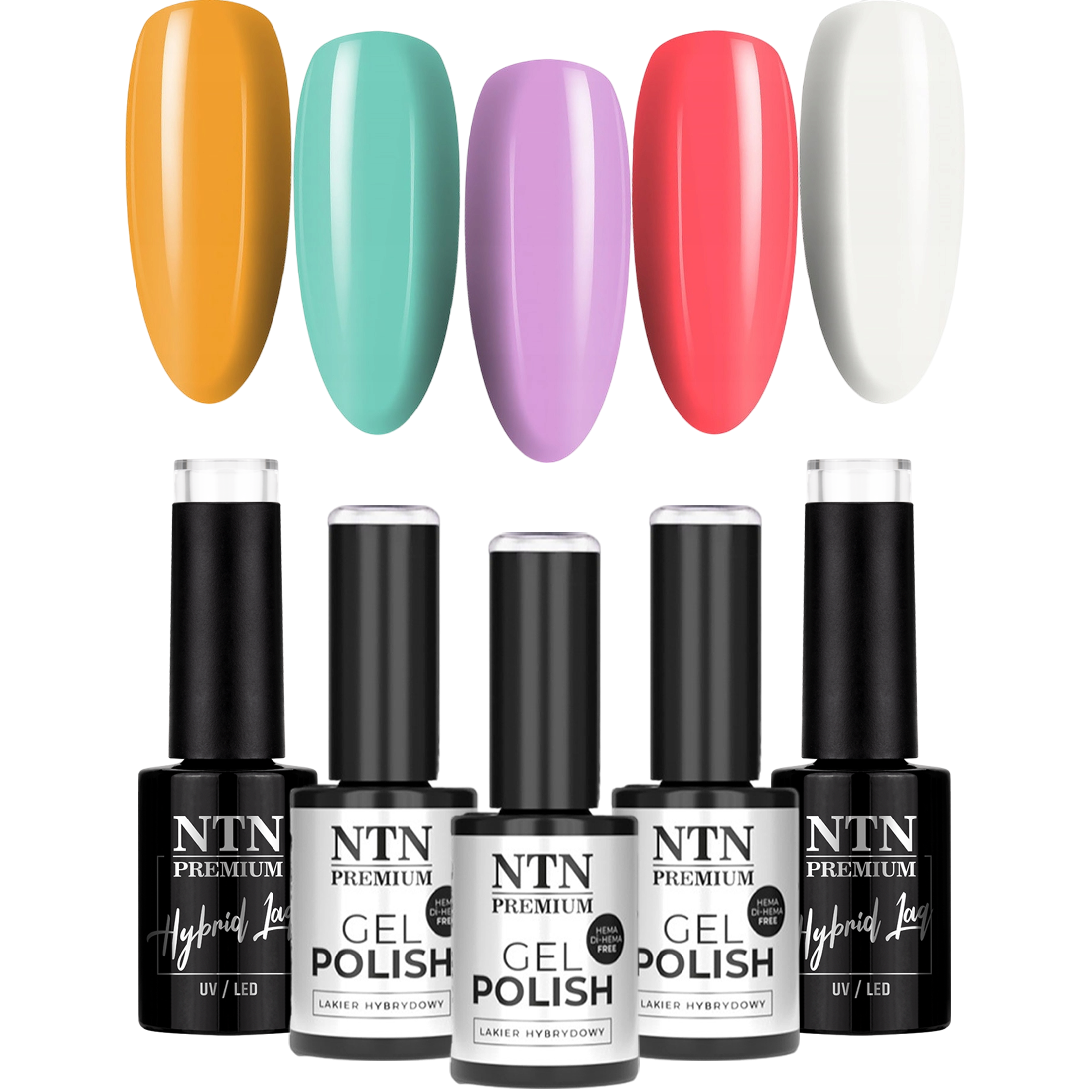 5x Lakier Hybrydowy NTN 5g Wiosna Spring Wiosenne Pastelowe Kolory Wielkanocne Pisanki