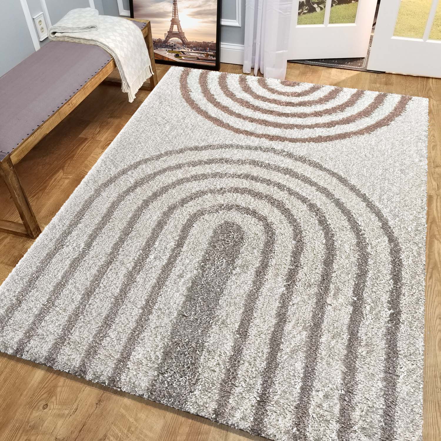 Dywan - 80 x 150 cm - Kremowy - Shaggy - Dywanopol