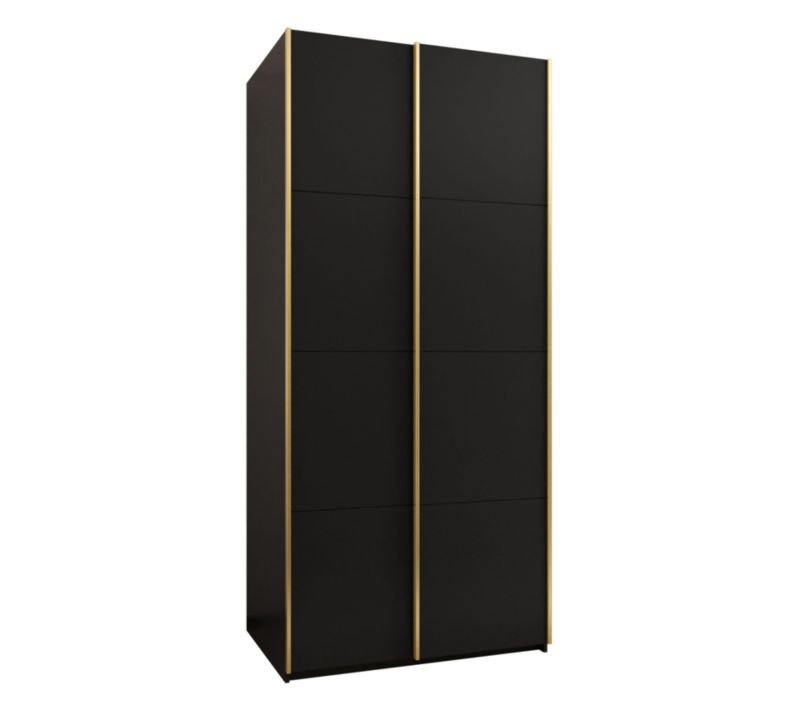 Szafa przesuwna Abiks LUX wysoka szer.100cm czarny/czarny/złoty 1szt.