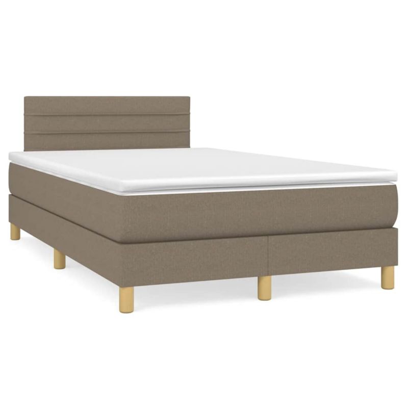 Łóżko z materacem WaszeMeble 120x200 cm Taupe tkanina z LED WM-3270099 1 szt.