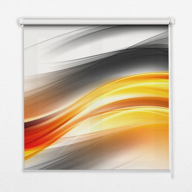Roleta Z Nadrukiem Tulup 90x140 cm Pomarańczowe Fale Montaż do ściany/sufitu 1 szt.