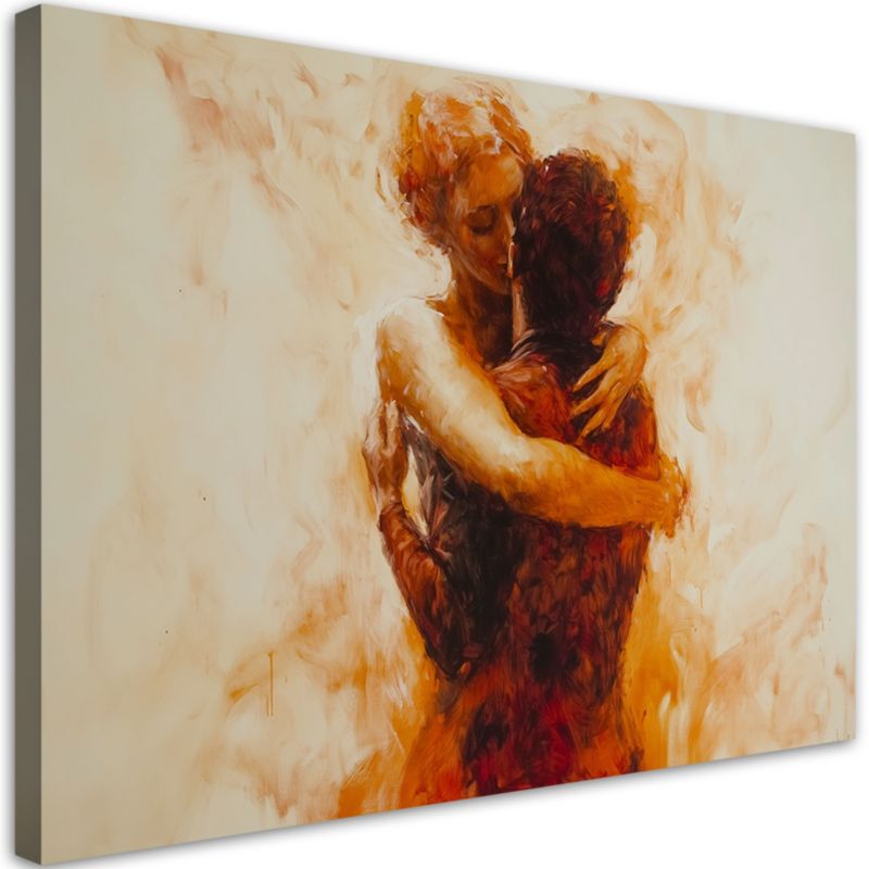 Obraz na płótnie Feeby Zakochana Para Akt Abstrakcja Beżowy 60x40cm 1szt