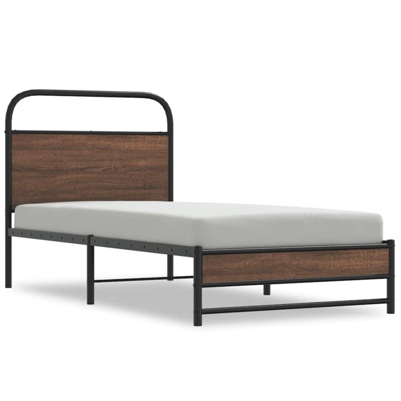 Rama łóżka WaszeMeble 90x190 cm Brązowy dąb metal WM-4100474 1 szt.