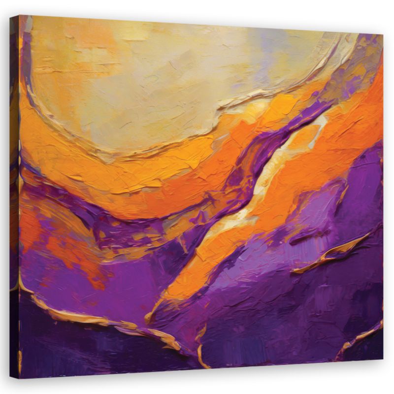 Obraz do salonu korytarza Feeby Malowana Abstrakcja Fioletowa 30x30cm 1szt