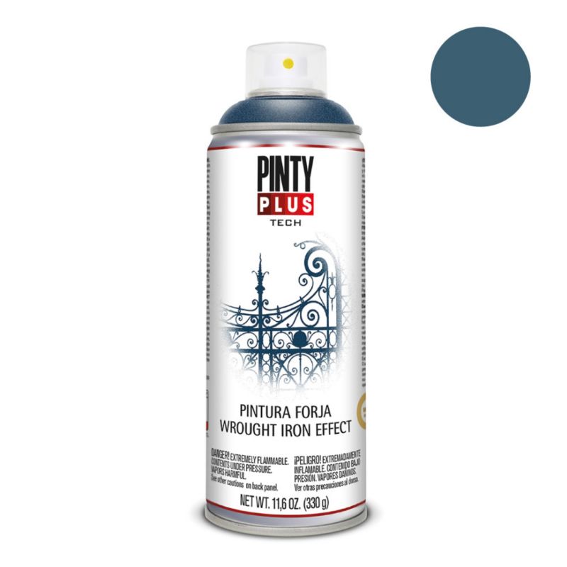 Farba do ogrodzeń i kowalstwa artystycznego z podkładem epoksydowym Pintyplus Tech spray niebieski 400ml