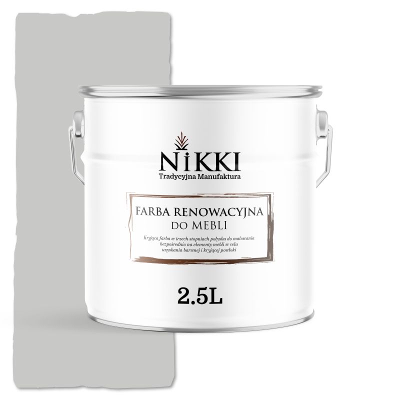 Farba do Mebli Kuchennych Renowacyjna NIKKI Szary mleczny RAL7047 Wysoki Połysk 2.5L
