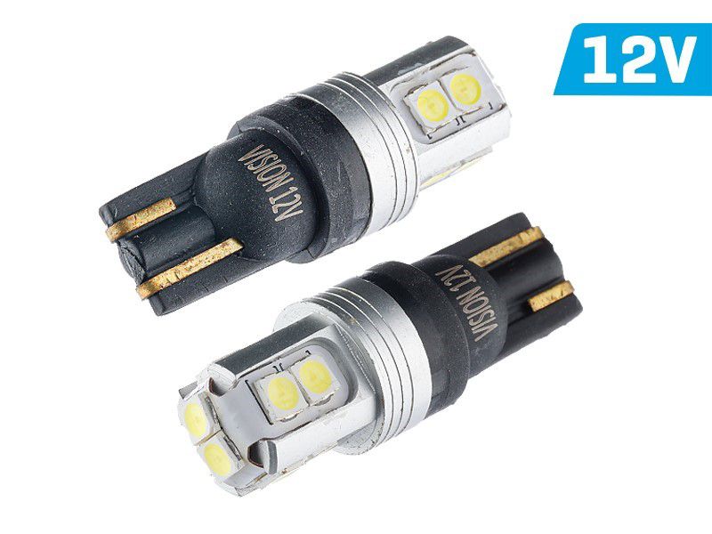 Żarówka VISION W5W (T10) 12V 10x 3030 SMD LED, nonpolar, CANBUS, biała, 2 szt.