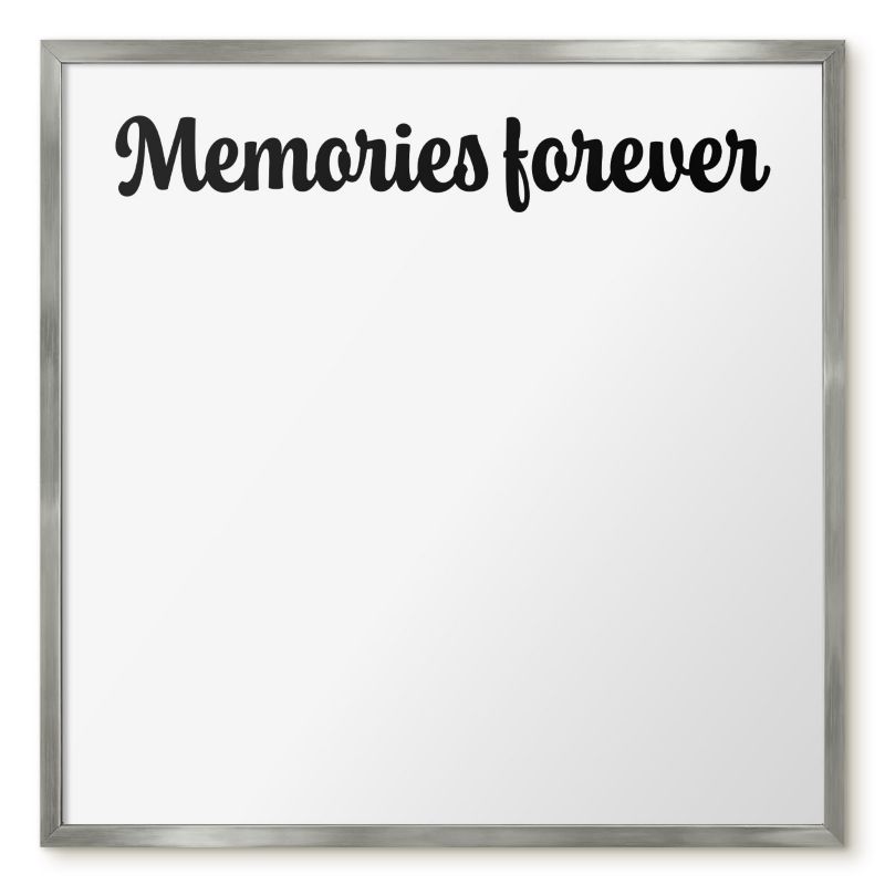Tablica Magnetyczna Dekoracyjna Tulup 50x50 cm Memories forever 1 - Srebrna rama Do salonu, sypialni 1 szt.