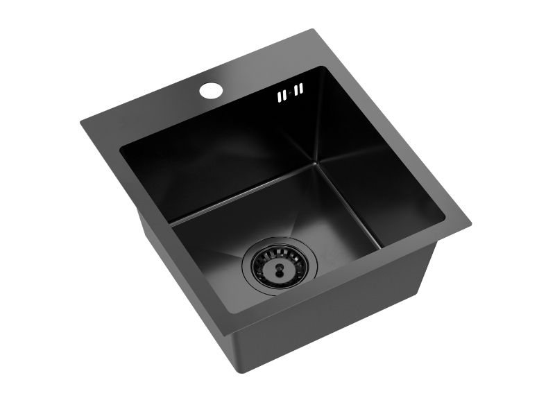 Zlew Stalowy Sink Quality 1-komorowy 40x45 Black Metal 1 szt.