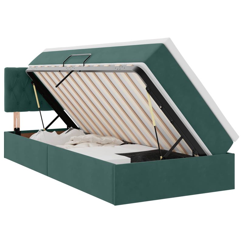 Łóżko Kontynentalne WaszeMeble z Materacem 90x200 cm Zielone WM-3371430 1 szt.