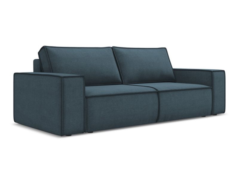 Kanapa 3-osobowa z funkcją spania LaMiaSofa LIVORNO z tkaniny strukturalnej 255x105 cm jeans 1 szt.