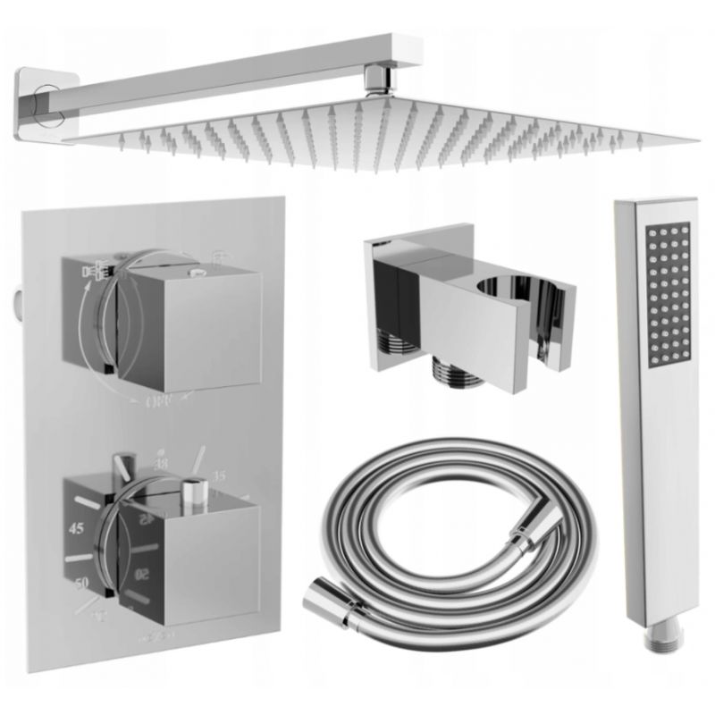 Zestaw prysznicowy podtynkowy Mexen Cube chrom 25 cm 1 szt.