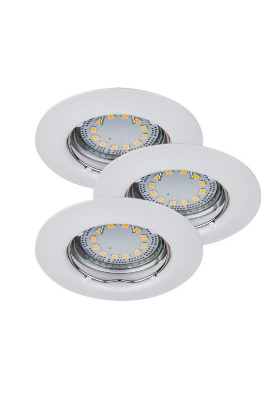Oprawa sufitowa wpuszczana Rabalux Lite łazienkowa biała 3 x GU10 x 10W IP44 wym: 8,2 x 8,2 cm okrągła - 3 szt.