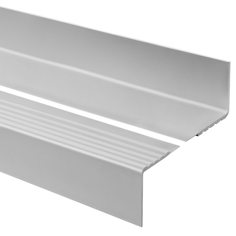 Profil schodowy PCV 40x60 mm QUEST, antypoślizgowy nosek schodowy - 150 cm, szary, 1 szt.