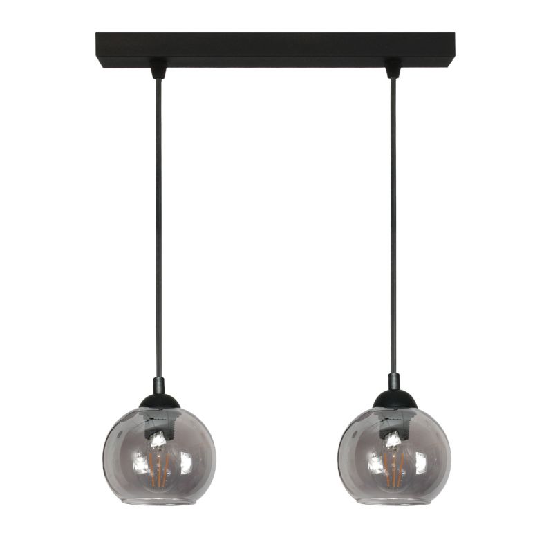 Lampa wisząca listwa EDYLIT 2xE27 grafitowe kule czarna do salonu loft nad stół MODE 14-298 1 szt.