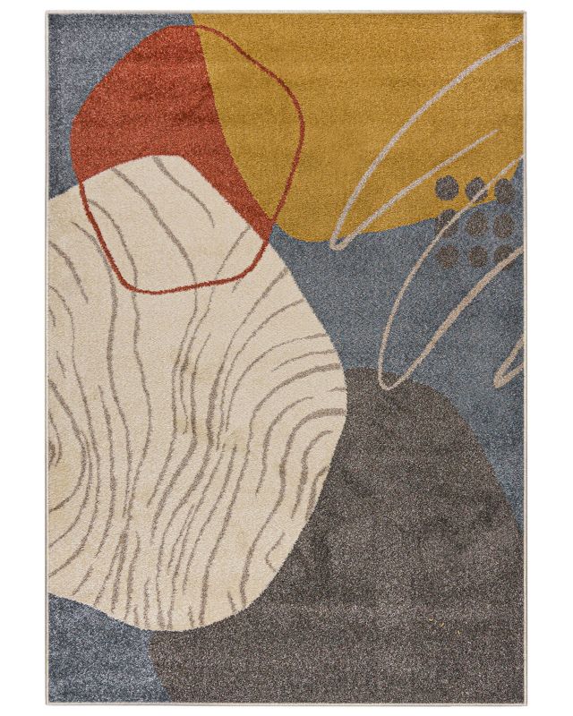 Dywan Wewnętrzny LUCY Mazovia Prostokątny 250 x 350 cm Beżowy, Kolorowy Motyw Geometryczny 1 szt.