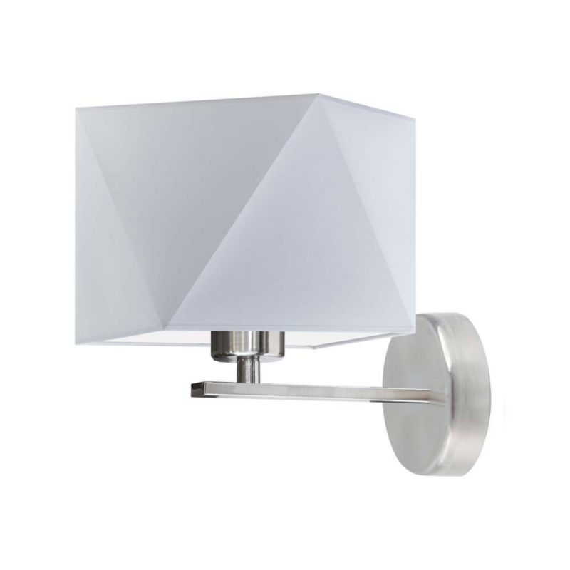 Kinkiet Volta Light Factory Simple Stal szczotkowana/Jasny szary Abażur 1xE27 1szt.