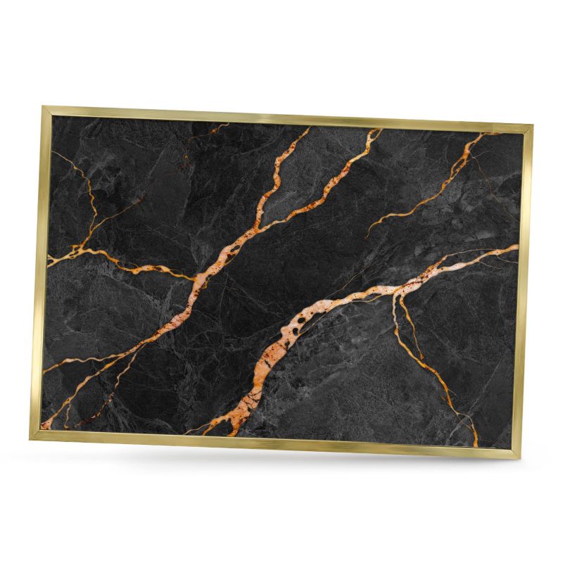 Tablica magnetyczna do salonu ArtPrintCave 60x40 Marmurowe wstęgi w złotej ramie 1szt