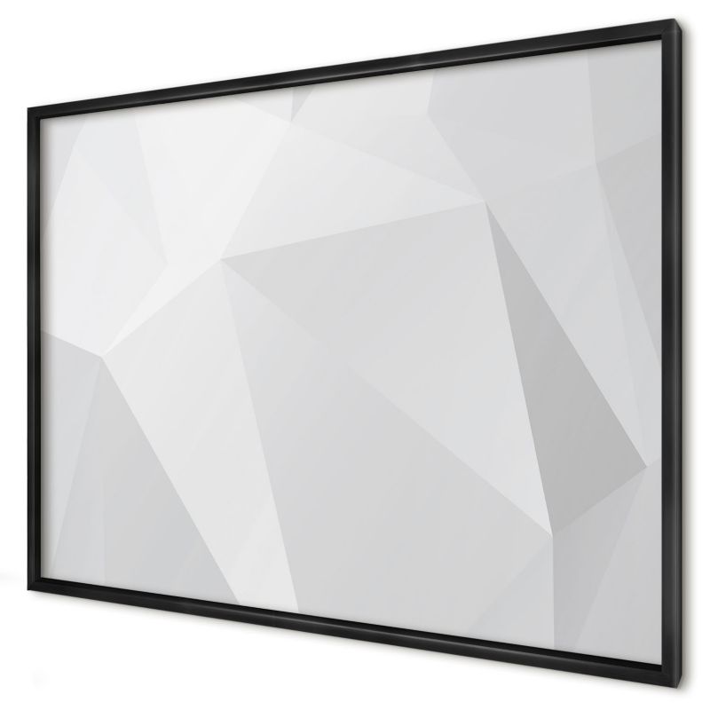 Tablica magnetyczna dekoracyjna Wallfluent 100x70 Biała geometria w czarnej ramie 1szt