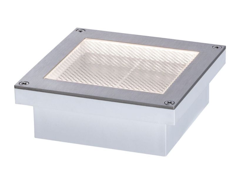 Lampa gruntowa najazdowa Paulmann Brick srebrna LED 3W 3000K 20lm IP67 wym: 4,1 x 10 x 10 cm metal - 1 szt.