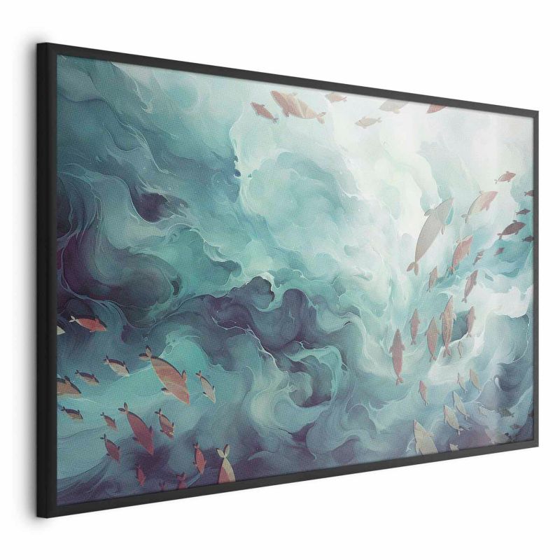 Plakat Artgeist Ryby w oceanie 90x60 cm z ramą czarną 1 szt
