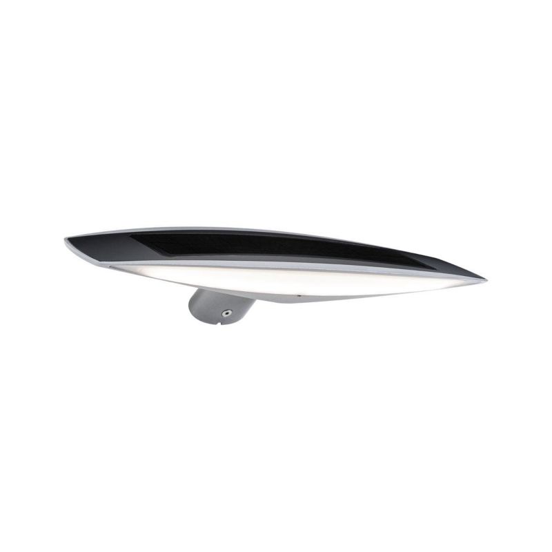Kinkiet solarny Paulmann Kiran srebrny LED 3000K 280lm IP44 wym: 6,5 x 30 x 16,8 cm tworzywo sztuczne - 1 szt.