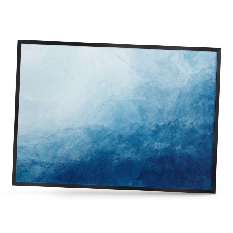 Dekoracyjna tablica magnetyczna ArtPrintCave 70x50 Niebieskie abstrakcje w czarnej ramie 1szt