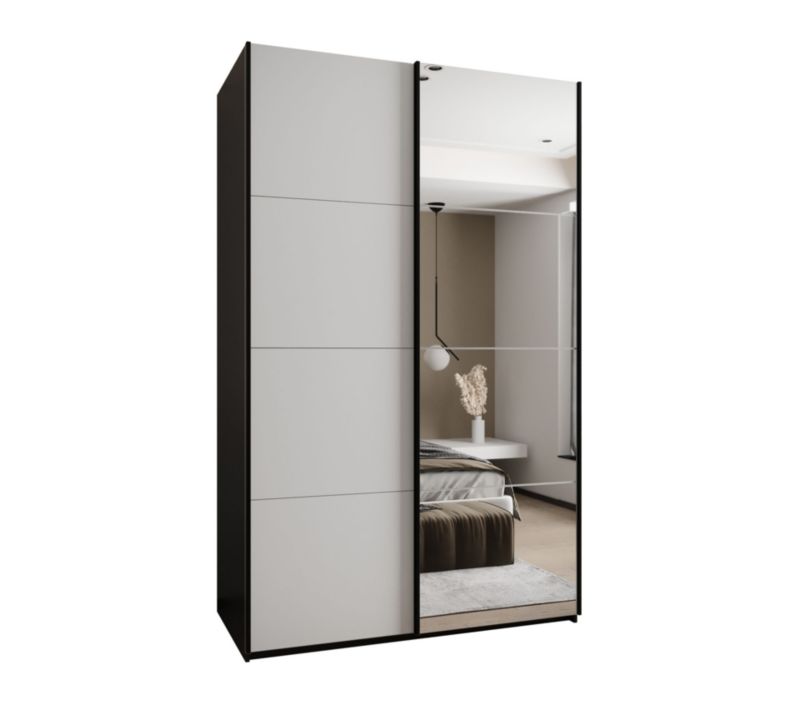 Szafa przesuwna Abiks LUX 3 wysoka szer.160cm czarny/biały/czarny 1szt.