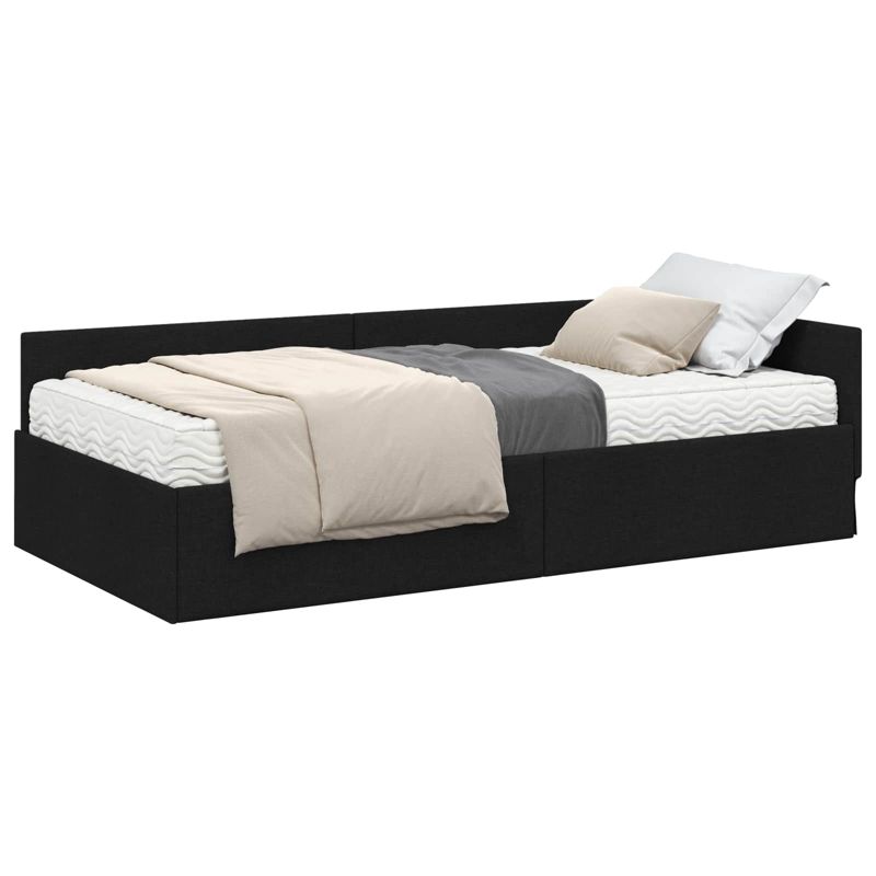 Łóżko Tapicerowane WaszeMeble z Materacem 80x200 cm Czarne WM-3393583 1 szt.