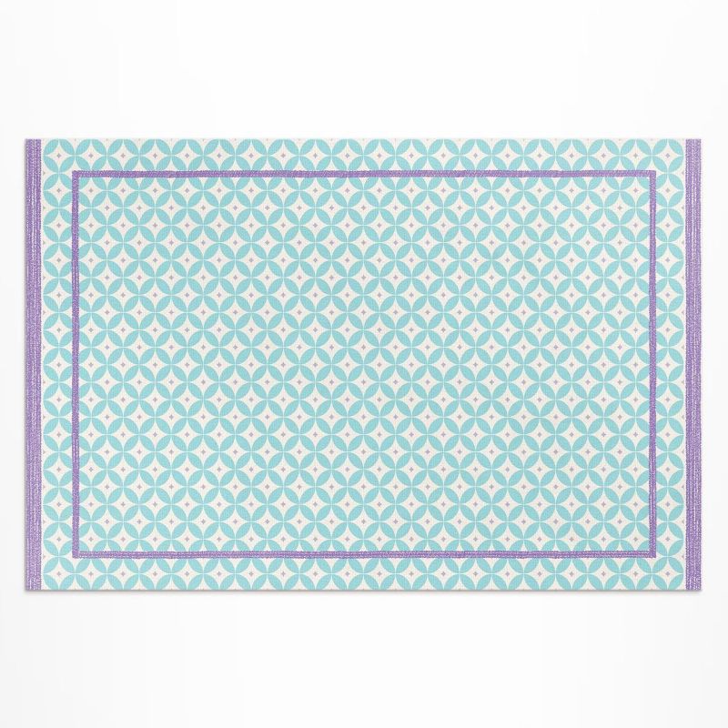 Balkonowy Dywan Winylowy UV Wallfluent 150x225 cm Ramy i koła imitacja kolorowej tkaniny 1 szt.