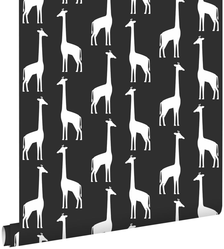 Tapeta ESTAhome żyrafy czarno-białym 53 cm x 10.05 m - 1 rol.