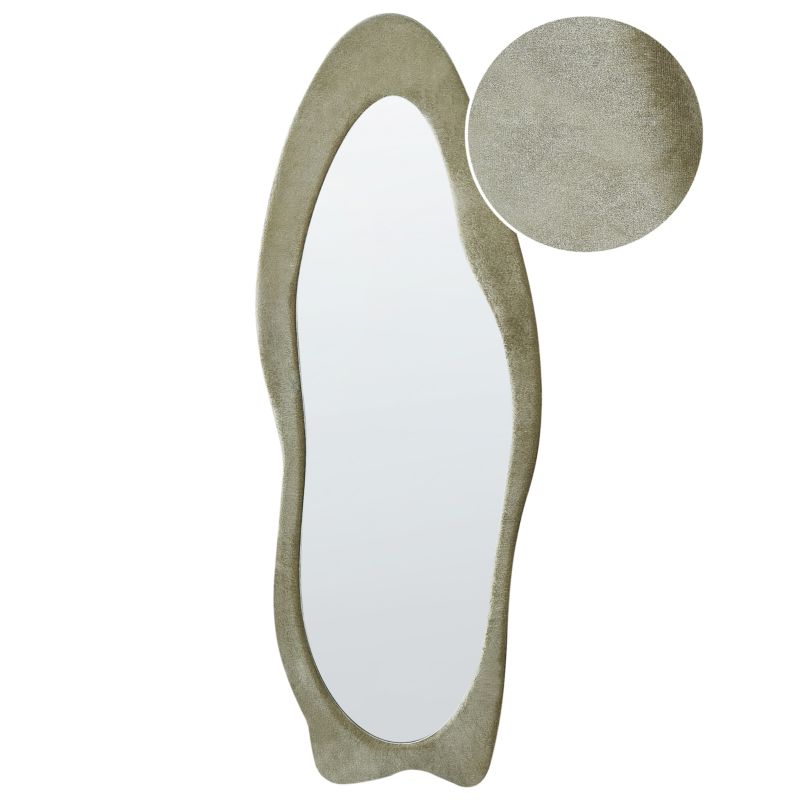 Lustro ścienne Reigny 57 cm 160 cm Welur Oliwkowy 1 szt.