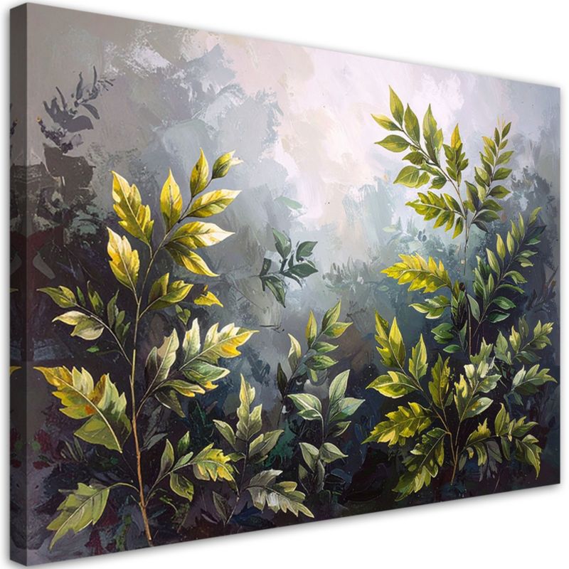 Obraz do salonu sypialni kuchni biura Feeby Zielone liście rośłiny 120x80cm 1szt