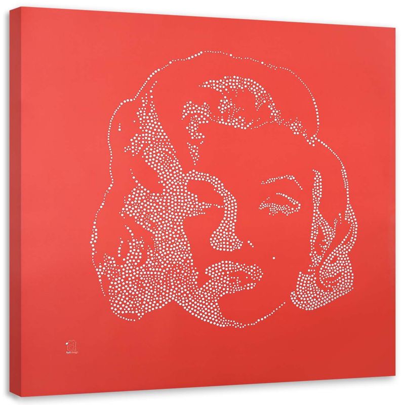 Obraz na płótnie Feeby Postać Marilyn Monroe na czerwonym tle 60x60cm 1szt