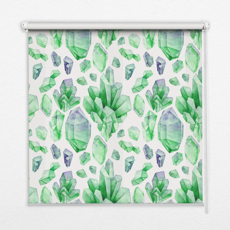 Roleta Wewnętrzna Tulup 140x140 cm Zielone Kryształy Montaż do ściany/sufitu 1 szt.