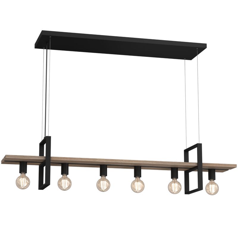 Lampa wisząca Luminex Shelf czarna 6xE27x15W IP20 wym:130x150x30cm - 1 szt.