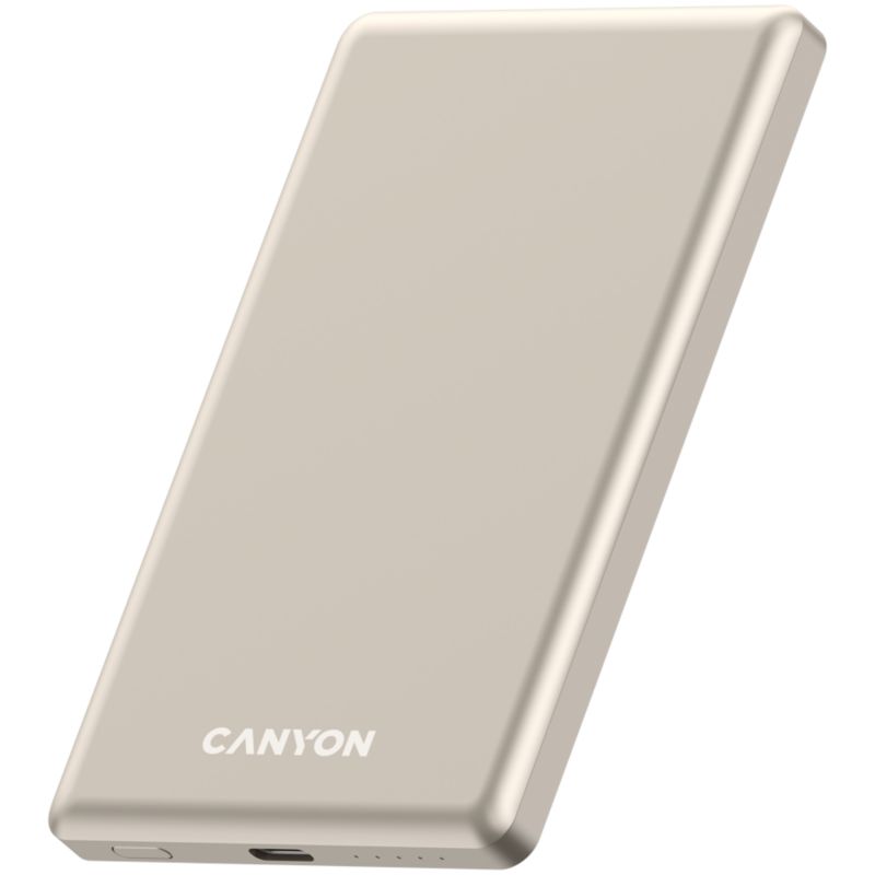 Powerbank Canyon OnPower 505 Magsafe 5000 mAh PD20W slim beżowy, 1 szt.
