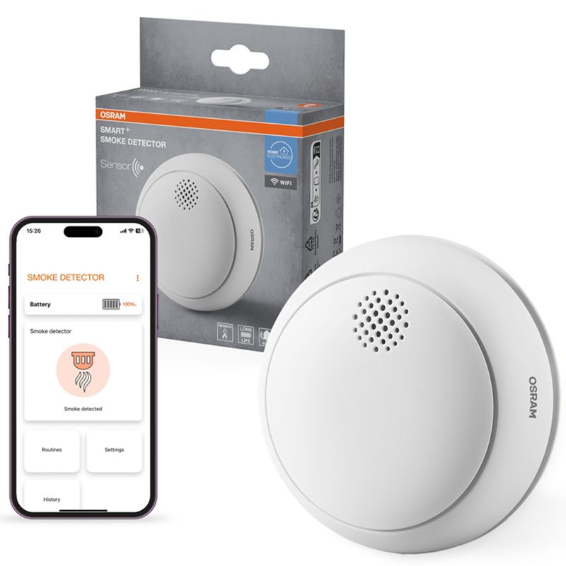 Inteligentny Czujnik Dymu Osram Bezprzewodowy Biały Smart WiFi 1 szt.