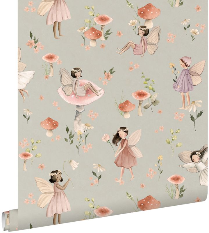 Tapeta ESTAhome wróżki różowymIniebiesko-zielonym 50 x 900 cm - 1 rol.