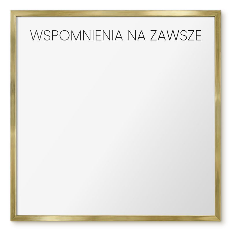 Tablica Do Magnesów Tulup 50x50 cm Wspomnienia na zawsze 3 - Złota rama Do salonu, sypialni 1 szt.