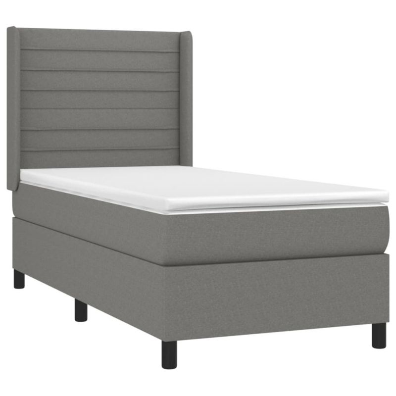 Łóżko kontynentalne WaszeMeble 90x190 cm ciemnoszara WM-3138358 1 szt.