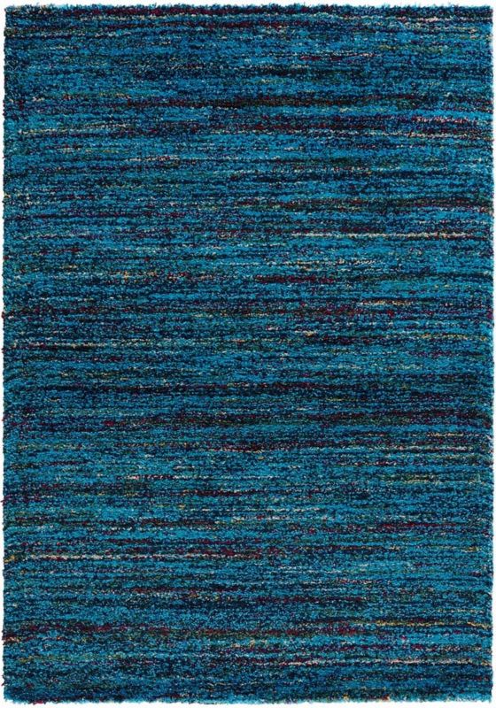 Dywan Mint Rugs Shaggy 120x170cm boho do salonu, granatowy z długim miękkim włosem 1 szt.